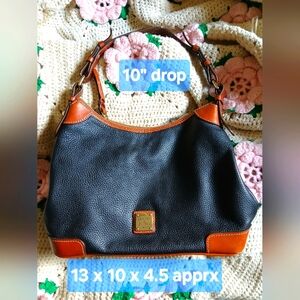 Dooney & Bourke Black Pebbled Leather Hobo Style Bag